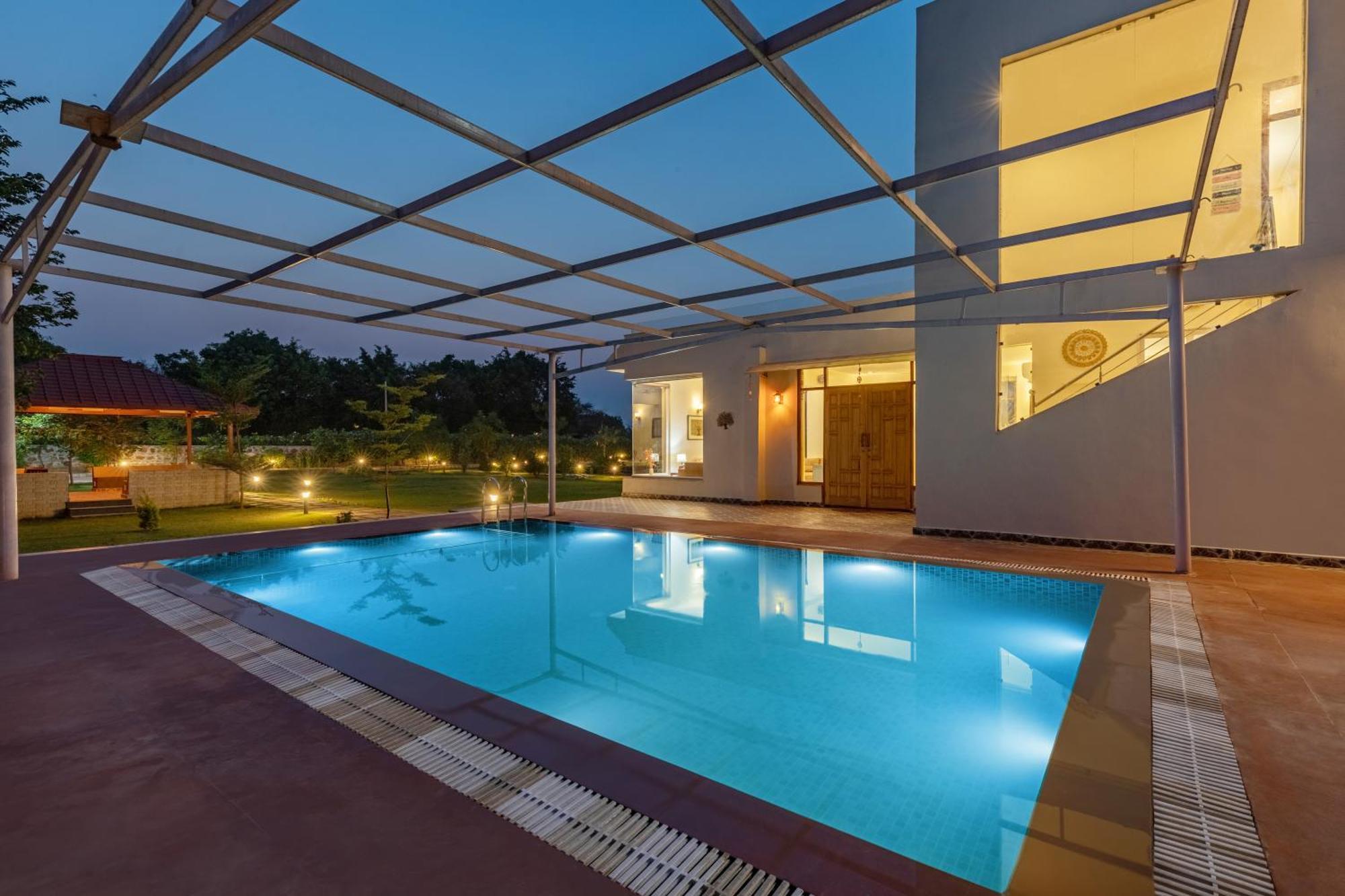 Alaya Stays Raga 2Bhk Farmstay With An Entertainment Lounge Sohna Exterior foto